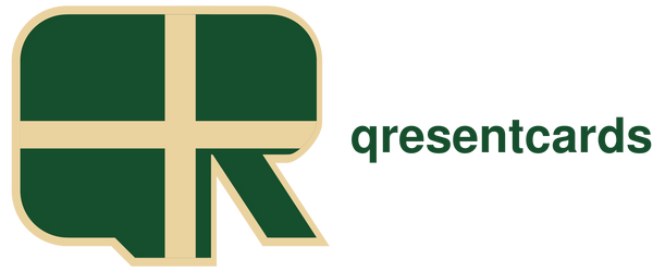qresentcards – geschlossenes Q mit Champagne-Rand
